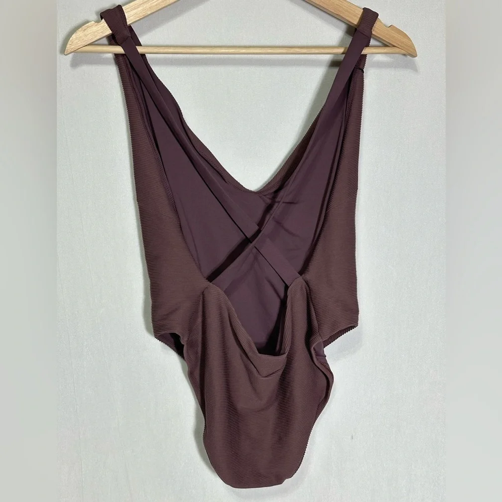 Vitamin A Brown One-Piece Swimsuit with Cross Back Straps